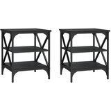  Bočni stolići 2 kom crni 40 x 42 x 50 cm od konstruiranog drva | Eponuda.com