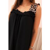 Kesi Włoski Women's dress with leopard print straps black | Shoptok.si