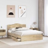  Krevetna konstrukcija s ladicama Sonoma hrast 150 x 200 cm Smeđa 206 x 153 x 90 cm | shoptok.hr