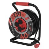  Zunanji kolutni podaljšek 40 m / 4 vtičnice / črni / guma-neopren / 230V / 2,5 mm2 | Shoptok.si