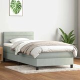 Box Spring krevet s madracem svijetlo sivi 90x220 cm baršun | shoptok.hr