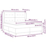 Box spring krevet Sivo-smeđa 180 x 200 cm tkanina - Sivo-smeđa 180 x 200 cm S gumbima | shoptok.hr