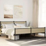 vidaXL Metalni okvir kreveta bez madraca boja hrasta sonome 180x200 cm | shoptok.hr