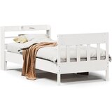 vidaXL Posteljni okvir brez vzmetnice bel 100x200 cm trdna borovina Cene