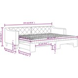 vidaXL Izvlečna dnevna postelja z vzmetnico taupe 80x200 cm blago, (20936605) | Shoptok.si