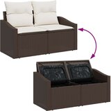 vidaXL set za vanjski vrt s jastučićima Smeđa Poli Ratan | shoptok.hr