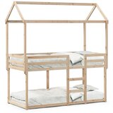 Krevet na kat s krovom 90 x 190 cm od masivne borovine | shoptok.hr