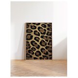Wallxpert uramljena slika 115264, leopard šara u zlatnim i braon tonovima, 30 x 40 cm, ram u boji prirodnog drveta Cene