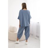 Kesi Włoski Cotton set blouse + trousers light denim | shoptok.hr