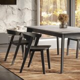 TemaHome Črna raztegljiva jedilna miza z mizno ploščo v betonskem dekorju 100x180 cm Shadow – | Shoptok.si