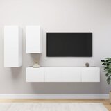 The Living Store Komplet TV omaric 4-delni bela iverna plošča - Komplet TV Omaric, (21434608) | Shoptok.si