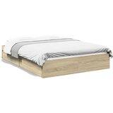  Okvir za krevet s ladicama boja hrasta 140x190 cm drveni | shoptok.hr