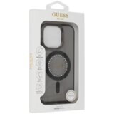 Guess originalni ovitek GUHMP16XPFTDTEK za iphone 16 pro max - magsafe - prozorno črn s kristalčki | Shoptok.si