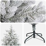  Umjetno božićno drvce s nogom 150 cm PVC i metal - Zelena i bijela 150 cm bez LED svjetala | shoptok.hr