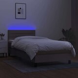  Krevet box spring s madracem LED smeđesivi 80 x 200 cm tkanina | shoptok.hr