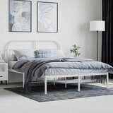 Metalni okvir za krevet s uzglavljem bijeli 140 x 190 cm | shoptok.hr