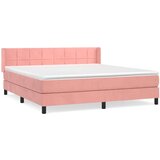  Box spring postelja z vzmetnico roza 180x200 cm žamet, (20897617) | Shoptok.si