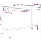  Okvir za radni stol mat crni i mat crveni 110x50x79 cm metalni | shoptok.hr