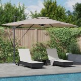 vidaXL Kantilever Roma Suncobran s LED-ovima Taupe 286x285x270 cm Aluminij | shoptok.hr
