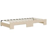  Dnevni krevet na razvlačenje krem 90 x 200 cm od tkanine | shoptok.hr