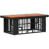  Vrtni set za objed 4 pcs Crna i Siva Poli Ratan i Drvo Akacije | shoptok.hr