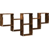 vidaXL Stenska polica dimljeni hrast 159x18x66 cm inženirski les | Shoptok.si