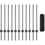 vidaXL Ograjni Stebri 11 kos U-kanal Sivi 80 cm Jeklo, Heksagonalna Ograja Siva 0.8x25 m Jeklo | Shoptok.si