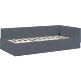 vidaXL Kotna postelja Temno siva 90 x 190 cm Samet in sodobno leseno, (5000069945) Cene