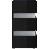 vidaXL LED nočna omarica visok sijaj črna 45x35x67 cm iverna plošča | Shoptok.si