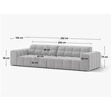Cosmopolitan Design Siva žametna sedežna garnitura 252 cm Chicago – | Shoptok.si