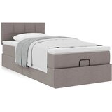  Otomanski okvir kreveta s madraca smeđesivi 90x190cm tkanine | Eponuda.com