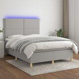  box spring s madracem LED svjetlosivi 140x200 cm tkanina | shoptok.hr
