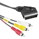 AV kabl Scart muški na 3 x činča muški in/out prekidač 1.5m 43178 kabal