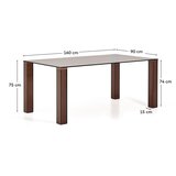 Kave Home Stakleni blagovaonski stol 90x160 cm Adularia – | shoptok.hr