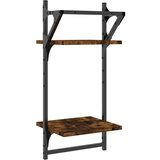  Zidne police s prečkama 2 kom dimljena boja hrasta 30x25x65 cm | Eponuda.com