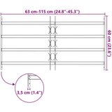  Rešetka za prozor Crna 115 x 60 cm Čelik s prahom premazan | shoptok.hr