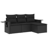 4-dijelni set vrtnih sofa od poliratana s jastucima crni | shoptok.hr