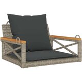vidaXL Gugalna klop z blazinami siva 63x62x40 cm poli ratan Cene