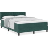 Box Spring Krevet s Madracem Tamnozelena 140x200 cm Baršun | shoptok.hr