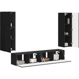  Set TV komoda 4 kom. Crna Konstruirano drvo | shoptok.hr