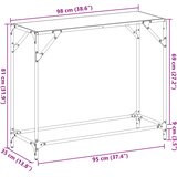  Konzolni stol s crnom staklenom površinom 98x35x81 cm čelični | shoptok.hr