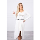 Kesi Dress with a decorative belt and an inscription ecru | Shoptok.si