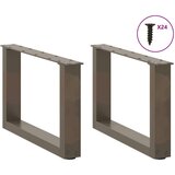  Noge za stolić U-oblika 2 kom Prirodni čelik 50x(30-31) cm | shoptok.hr