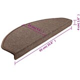  Prostirke za stepenice 15 kom 65x24x4 cm boje kave, poluokrugle, velike | shoptok.hr