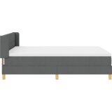 vidaXL Postelja s škripcem z vzmetnico Temno siva 140x190 cm Tkanina | Shoptok.si