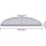  Prostirke za stepenice 30 kom 56x17x3 cm svijetlo sive poluokrugle | shoptok.hr