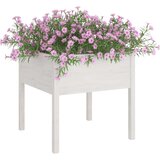 vidaXL Vrtna sadilica bijela 70 x 70 x 70 cm od masivne borovine | shoptok.hr