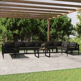 vidaXL Vrtna sedežna garnitura 11-delna z blazinami aluminij antracit Cene