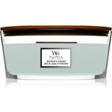 WoodWick Sagewood & Seagrass mirisna svijeća s drvenim fitiljem (hearthwick) 453,6 g | shoptok.hr