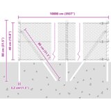 vidaXL heksagonalna ograda Zelena 0.4x100 m Čelik, stupovi za ograde 13 kom Zelena Ø32 mm 80 cm Galvanizirani čelik | shoptok.hr